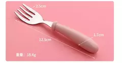 Imagem do Talheres portáteis de aço inoxidável para crianças, Spoon Forks Box Utensílios de alimentação do bebê Conjunto de talheres para bebês, 3pcs