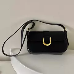 Imagem do Retro couro de patente bolsa de ombro para mulheres luxo aleta crossbody saco cor sólida axilas saco vermelho crossbody bolsa senhora