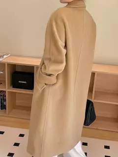 Casaco de Cashmere Camel Classic, casaco de lã de comprimento médio, novo, 101801, outono e inverno na internet