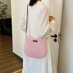 Bolsas boêmias de praia de palha para mulheres, alta capacidade, bolsa de ombro artesanal, bolsas de tecido casual, bolsa na internet