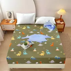 Kuup poliéster impermeável desenhos animados cabido folha, cama king size tampa, sem fronha, elástico, em torno do colchão, 360 ° na internet