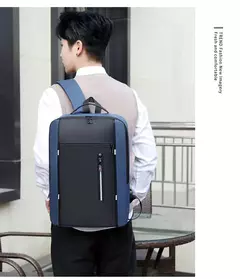 Mochila impermeável de negócios para homens, Mochilas escolares USB, Mochilas para laptop de grande capacidade, 15,6";;VERDADEIRO;;"Preto - Wolf Magazine