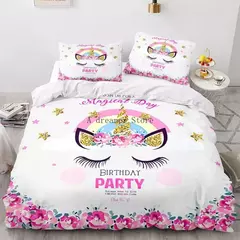 Conjunto de cama unicórnio para crianças, capa de edredão infantil Rainbow Horse, fronha de berço, Lovely Bed Linens - loja online