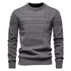 AIOPESON Mens Crewneck Pullover Sweater Knitted Cotton Stripped Quality Autumn Winter Warm Sweaters for Men - comprar online