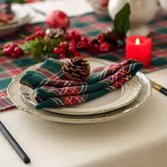 Classic Scottish Tartan Plaid Cloth Guardanapos, casa, hotel, decoração de mesa de jantar, Natal, 40x40cm, 4pcs por conjunto, 2023 na internet