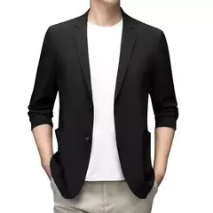 Blazer ultrafino e leve para homens, jaqueta casual, terno elástico respirável, sólido, anti-rugas, tamanho grande, primavera, outono