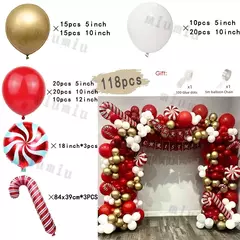 Decorações balões de natal guirlanda arco vermelho metálico ouro com homem de gengibre estrelas balão foil para decoração de festa de natal - comprar online