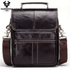 HUMERPAUL-Bolsa de ombro para homens, couro genuíno, bolsa retro, bolsa crossbody, grande capacidade, bolsa de viagem para mensageiro