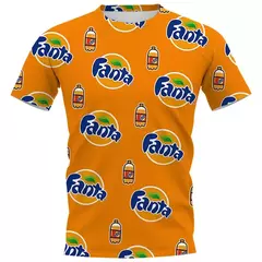 Camiseta Casual de grandes dimensões masculina e feminina, Top de manga curta, Gola redonda, Bebida, Refrigerante, Cola, Fanta Print, 3D, Engraçado, Moda - Wolf Magazine