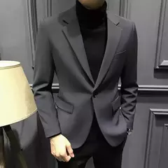 Blazer fino de negócios masculino, roupas estilo coreano, casaco casual, terno elegante, jaquetas marrons, de alta qualidade, 2024 - Wolf Magazine