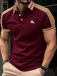 Camisa polo com impressão digital 3D masculina, manga curta, tops de lapela esportiva, cor do feitiço, roupas da moda verão na internet