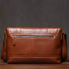 ROOG-Maleta de couro genuíno, bolsa mensageiro de luxo masculina, estilingue de ombro vintage, tiracolo para iPad 12.9 ", alta qualidade - loja online