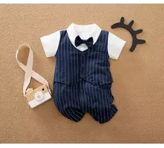 Bodysuit de algodão confortável para meninos e meninas, manga curta, bonito vestido de festa, roupas de bebê, verão, 0-18m - loja online