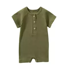 Bebê menino macacão verão wear infantil bebe fina pijamas manga curta macacão com nervuras roupas de malha estiramento da menina outfits playsuit - comprar online