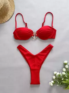 Conjunto de biquíni sexy push up para mulheres, maiô brasileiro, moda feminina, roupa de banho monocromática, moda praia brilhante, 2021 - Wolf Magazine