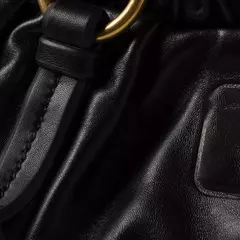 Imagem do Nappa Leather Retro Shoulder Bag, primeira camada de couro axila, pingente requintado, letra logotipo