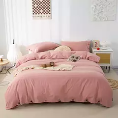 Conjunto de edredão duplo, Conjunto de cama de algodão torção sólida, Quilt Cover King Size, 100% Algodão, 220x240, 3Pcs - Wolf Magazine