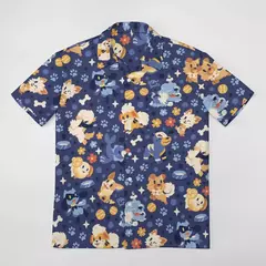 Camiseta havaiana masculina de manga curta, estampa de ovelha 3D, roupas de praia soltas, camisas grandes, verão