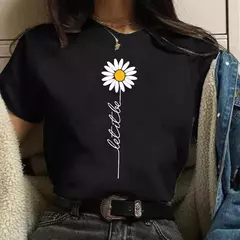 Maycaur-t-shirt de manga curta com estampa em margarida para mulheres, harajuku, anos 90, streetwear, engraçado, bonito, verão - loja online