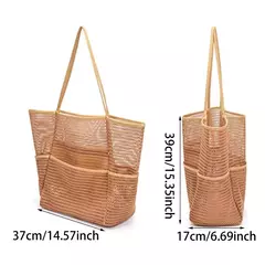 Bolsa de praia multi bolsos para toalhas Bolsa de viagem durável Organizador de brinquedos à prova d'água Armazenamento de natação Malha Roupa íntima Verão