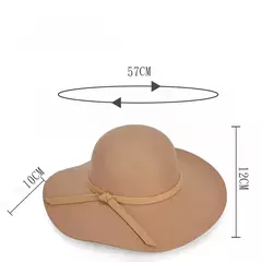 Chapéu Fedoras de abas largas feminino, guarda-sol versátil, apropriado para vestido, básico, elegante, cor sólida, moda feminina - loja online