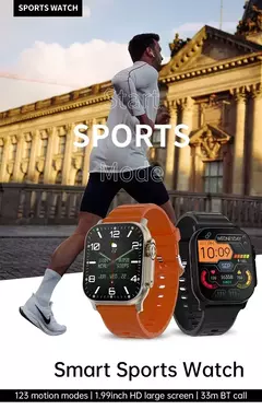 Smartwatch T900 U2 para homens e mulheres, Chamada Bluetooth, Carregamento sem fio, NFC, GPS Track, BT, Música, Jogos, Novo, 49mm, 2024