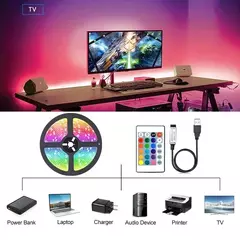 USB Cor Mudar LED Strip Lights, 5050 RGB, fita flexível da lâmpada para a decoração do quarto, TV Backlight Diode, Controle APP - Wolf Magazine