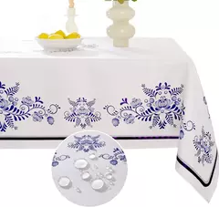 Toalhas de mesa retangulares de verão, primavera, azul, branco, à prova d'água, feriado, festa de casamento, casa, cozinha, sala de jantar, decoração de mesa na internet