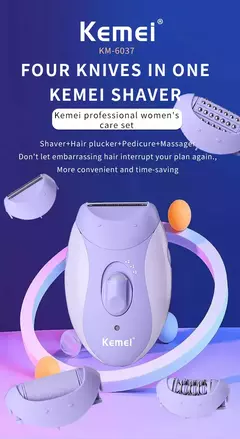 Kemei-Depiladora Elétrica Recarregável para Mulheres, 4in 1, Depilação Facial do Corpo, Aparador de Biquíni para Pernas, axilas na internet