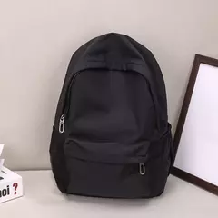 Mochila impermeável de grande capacidade para mulheres, mochila zíper suave, cor sólida, mochila casual para adolescentes, fonte de estudante na internet