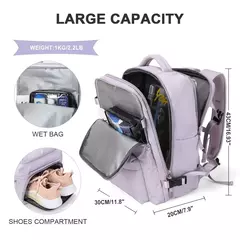 Mochila de viagem leve para mulheres, grande capacidade, mala multifuncional, carregamento USB, bagpacks de bagagem do avião - comprar online