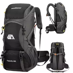 Mochila de viagem impermeável para homens, grande bolsa de caminhada, mochila turística, esportes ao ar livre escalada montanhismo, saco de bagagem 50L na internet