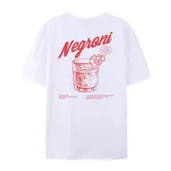 Negroni-Camiseta feminina com estampa traseira, camisetas gráficas unissex, camiseta para beber coquetel, estilo retrô, streetwear Harajuku, roupas vintage - loja online