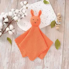 Algodão Malha Crochet Sleepy Bunny Cobertor, Cabeça macia recheada, Primeiro brinquedo do bebê, Dormir Segurando Cobertor de Segurança, Nome personalizado na internet