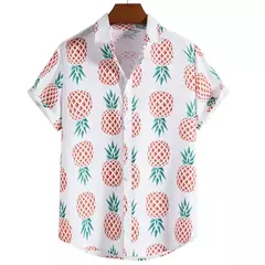 Camisa havaiana dos homens 3D fruta impressão curta manga rápida secagem camisa de praia dos homens oversized ao ar livre camisa dos homens camisa casual na internet