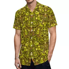 Camiseta havaiana masculina de manga curta, estampa de ovelha 3D, roupas de praia soltas, camisas grandes, verão - comprar online