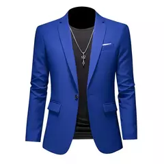 Blazers casuais monocromáticos de botão único masculino, smoking de luxo, terno de negócio de qualidade, jaquetas slim fit, jaquetas masculinas, 6XL, 5XL, 4XL, primavera