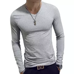 Pulôver elástico de gola alta para homens, roupa íntima fina, blusa de tricô fina, camiseta base, cor sólida, primavera, outono