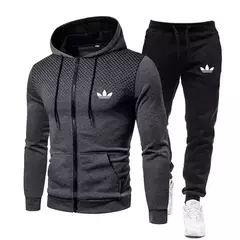 Conjunto de treino casual masculino, jaqueta coreana, terno esportivo, calça plus, 2 peças de roupa esportiva, outono, inverno, 2022 - loja online