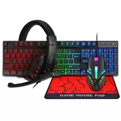 Kit de teclado e mouse para jogos RGB retroiluminado USB com fio teclado e mouse para computador combo 104 teclas para PC Gamer Laptop - comprar online