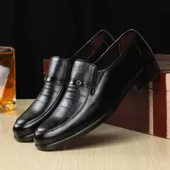 Sapatos baixos formais de couro masculino, Sapatos de vestir masculinos, Negócios, Escritório, Redondo, Respirável, Festa, Casamento, Trabalho, Nova Marca - Wolf Magazine