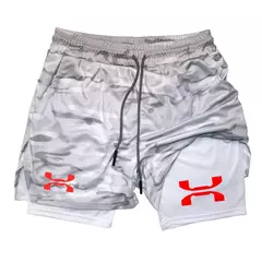 Shorts esportivos de malha rápida seca para homens, corrida, treino, compressão, corrida, fitness, ginásio, desempenho, casual, verão, 2 em 1 - loja online