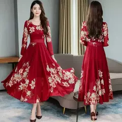 Vestido floral fragmentado para mulheres, roupa elegante, manga longa, comprimento médio, além das fronteiras, estilo coreano, 2023, novo na internet