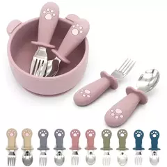 Imagem do Baby Cartoon Tableware Set, Crianças Utensílio, Aço Inoxidável, Criança Louça, Talheres, Alimentação Colher, Garfo, Infantil