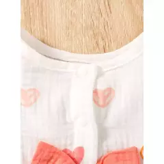 Imagem do Vestido Sem Mangas do Recém-nascido com Chapéu, Conjunto de Roupas de Bebé Menina, Roupa Infantil Bonito, Love Print, Moda Verão, 0-9Months, 2Pcs