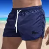 Calção de banho com cordão masculino, roupa de banho, shorts de banho, shorts respiráveis, surfe de verão, calções de praia, calças esportivas