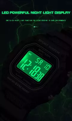 SANDA-Militar Masculino Resistente à Água Relógios Esportivos, Big Dial LED Digital Relógios de Pulso, cronômetros para Masculino, Exército, Moda, 2156