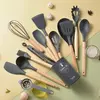 Utensílios De Cozinha De Silicone De Grau Alimentício, Cozinhando Conjunto De Utensílios De Cozinha, Panelas, Turner, Espátula, Colher De Medição, Prático, 14Pcs