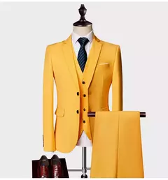 Terno casual de negócios masculino para casamentos, blazer genuíno, colete e calças, grande e alto, colete slim fit, calças de vestido, tamanho EUA - comprar online