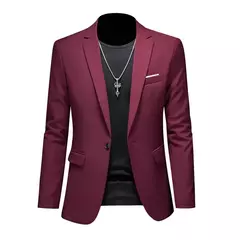 Blazer Casual de Negócios Masculino, Jaqueta Monocromática, Casacos Oversize, Smoking Masculino, Roupas de Marca, Roupas de Trabalho, Plus Size M-6XL - loja online